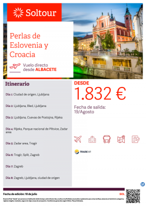 Perlas de Eslovenia y Croacia -Salida 19 de Agosto desde Albacete