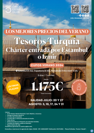 ltimas plazas!! Turquia desde 1.175 € Tesoros Turqua 8d/7n Sal. sbados dsd Mad a Izmir o Estambul en chrter