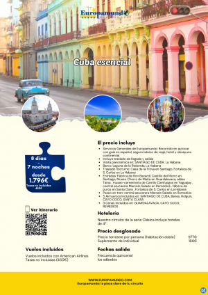 Cuba esencial: 8 das desde 1.796 € (vuelo incluido, tasas no incluidas)