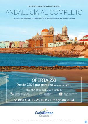 Hasta 2x1 - crucero Andaluca al completo - 8 das - rgimen Todo Incluido - julio y agosto