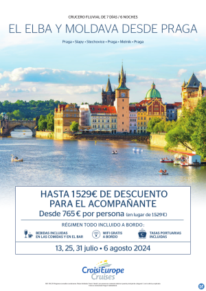 Hasta 2x1 - crucero fluvial el Elba y Moldava desde Praga - 7 das - rgimen Todo Incluido - julio y agosto