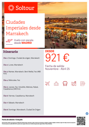 Ciudades Imperiales desde Marrakech - desde Madrid