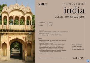 India de Lujo - Triangulo de Oro OBEROI 9 das / 6 noches *Especial Novios* hasta Septiembre desde 2.635 € 