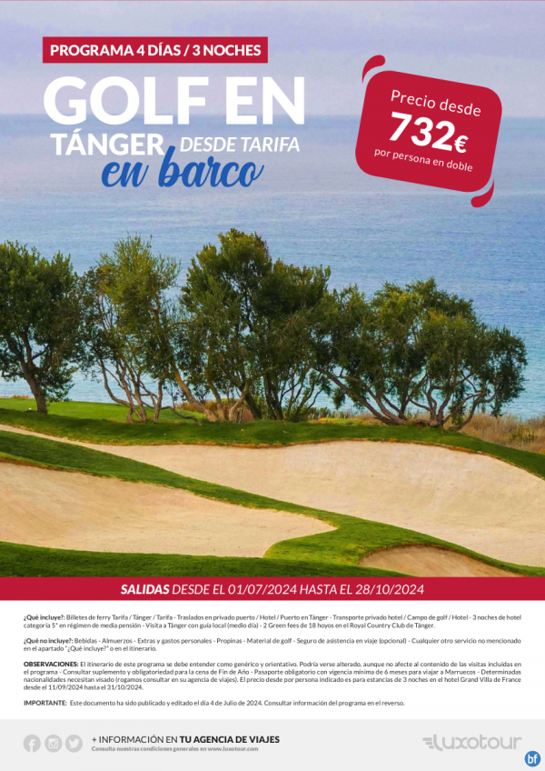 Golf en Tnger, en barco desde Tarifa  4 das / 3 noches