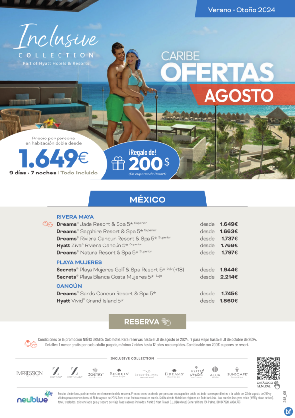 Oferta Extendida! Nios Gratis en el Caribe Mexicano - Reservas antes del 31/08 para viajar hasta el 31/10