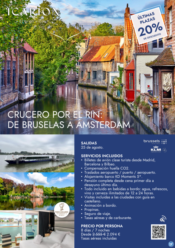 Crucero por el Rin: De Bruselas a msterdam. 25 agosto