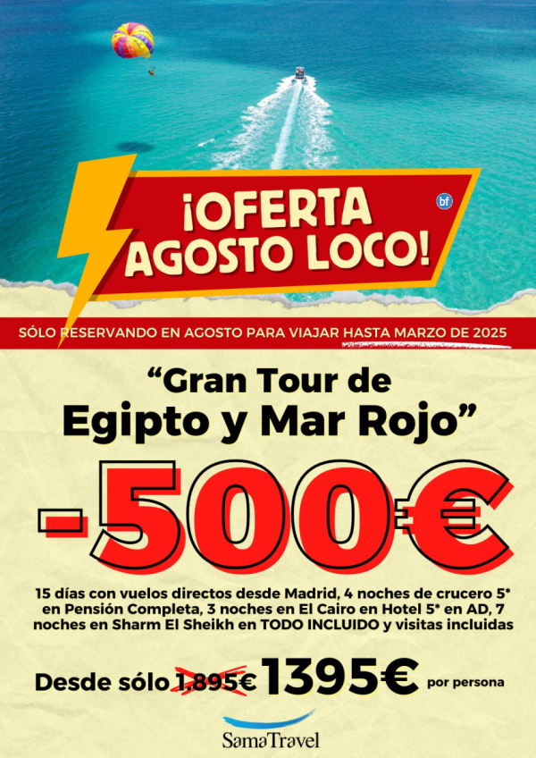 500? DE DTO!! - Gran Tour de Egipto y Mar Rojo: 15 das Crucero+Cairo+Sharm 5* + visitas incl. **dsd 1395 € **