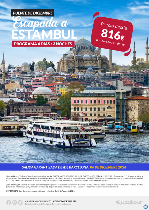 Puente de diciembre, Escapada a Estambul 4 das / 3 noches