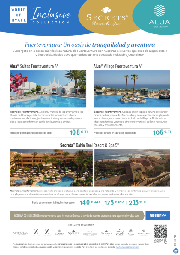 Fuerteventura:  5 y 4 estrellas con Secrets y Alua - Lujo en pareja y diversin familia - Desde 106 € en T.I