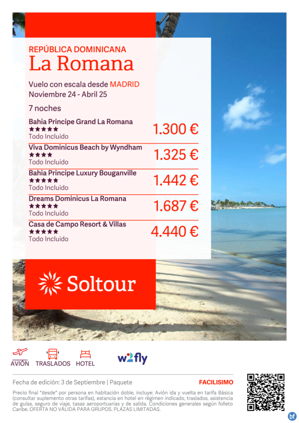 La Romana (Repblica Dominicana) desde 1.300 € , salidas de Noviembre a Abril desde Madrid