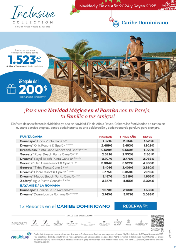 La mejor NAVIDAD, Fin de Ao y Reyes en Bayahibe y Punta Cana desde 1.523 € por persona