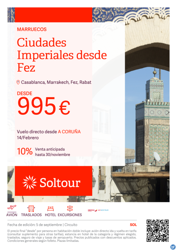 Ciudades Imperiales desde Fez desde 995 € , salida 14 de Febrero desde A Corua