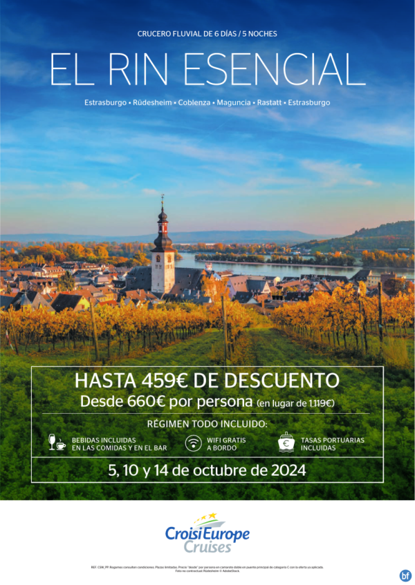 HASTA 459 € DE DTO. - crucero fluvial el Rin esencial - 6 das - rgimen Todo Incluido - 5, 10 y14 de octubre