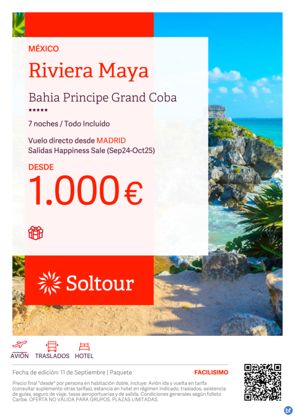 Riviera Maya (Mxico) en Bahia Principe Grand Coba desde 1.000 € , salidas desde Madrid