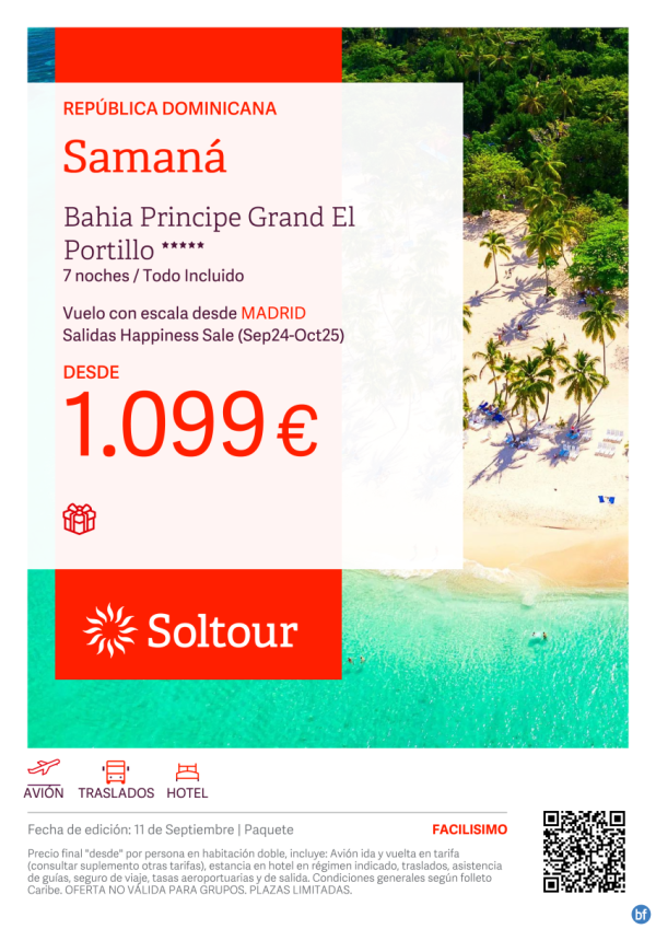 Saman (Repblica Dominicana) en Bahia Principe Grand El Portillo desde 1.099 € , salidas desde Madrid