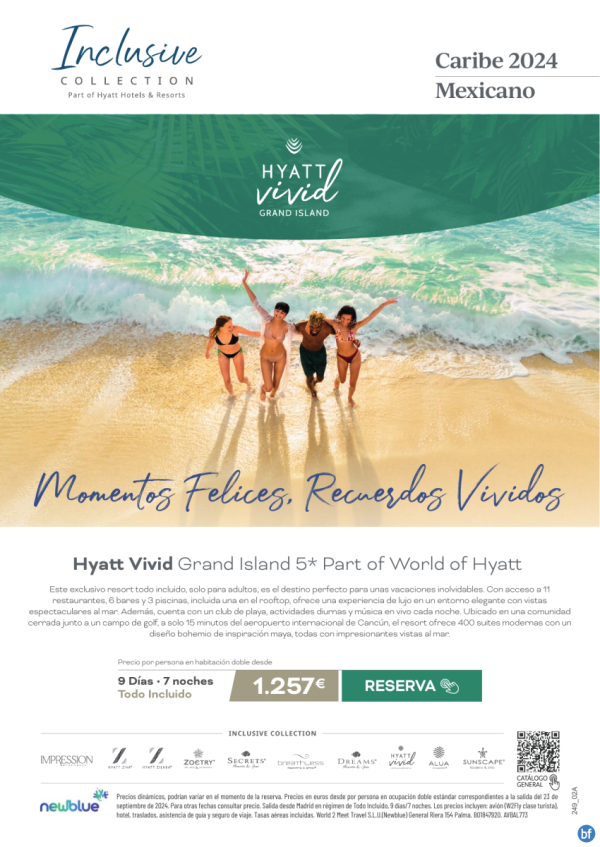 Cancn de lujo Solo Adultos en el exclusivo  Hyatt Vivid Gran Island 5* - Desde 1.257 p.p