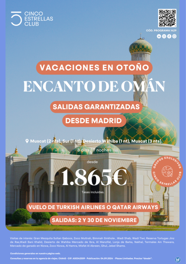 Vac en Otoo - Omn desde 1.865 Encanto de Omn 8d/7n sal. 02 y 30 nov. lnea regular desde Madrid