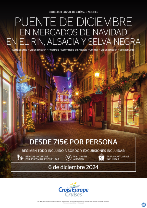 Puente Diciembre - crucero Mercados de Navidad en Rin, Alsacia y Selva Negra - 4 das - rgimen TODO Incluido