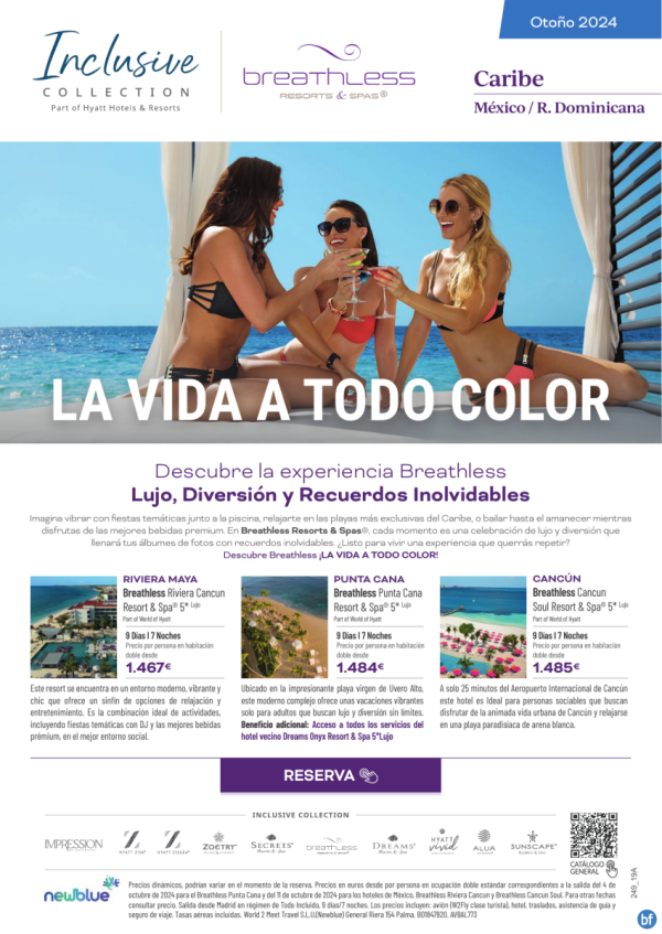 Mxico de Lujo, Fiesta y Diversin con Breathless Resort and Spa Desde 1.467 € 