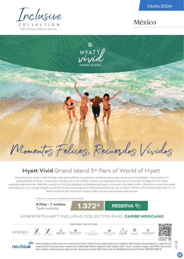 Cancn: lujo relajado con Hyatt Vivid Desde 1.372 € - Salidas Otoo