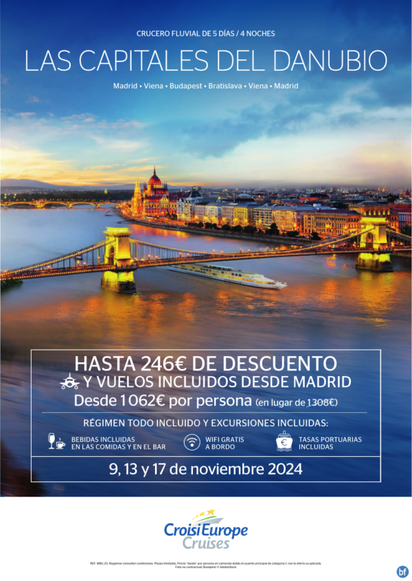 hasta 264 € dto y vuelos de Madrid - crucero fluvial las capitales del Danubio - 5 das - rgimen TODO INCLUIDO