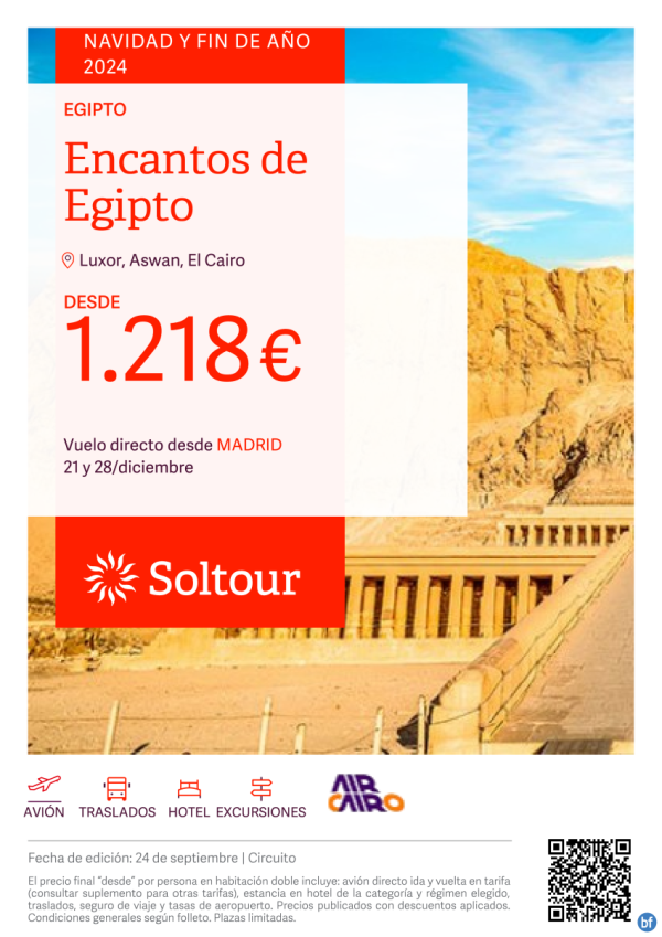 Encantos de Egipto desde 1.218 € - Especial Navidad y Fin de Ao, salidas 21 y 28 de Diciembre desde Madrid