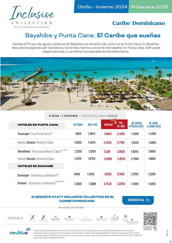 Bayahibe y Punta Cana: Reserva anticipada Primavera y salidas: Octubre, Navidad y Fin de Ao y Ene-Jun 2025