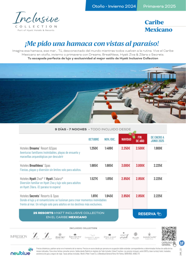 Otoo, Invierno 2024 y Primavera 2025 - MXICO - Hoteles de lujo en el paraso Hyatt:  \-El Otro Caribe\-