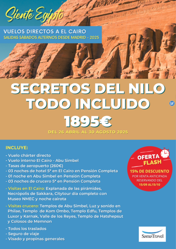 \-Secretos Nilo T.I. 2025\- 8 das Cairo+crucero+visitas [Chrter Mad-CAI] Reservando dl 15/09 al 15/10 - DTO15%