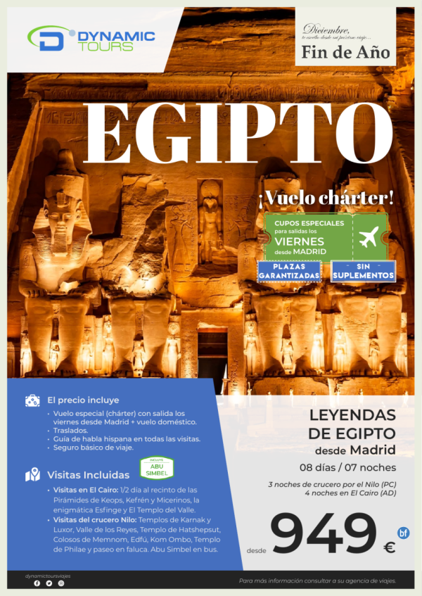 EGIPTO?Fin de Ao??Leyendas de Egipto??? CON Abu Simbel?(3n cru + 4n cai) ? salidas: mad (viernes)?desde 949 € 