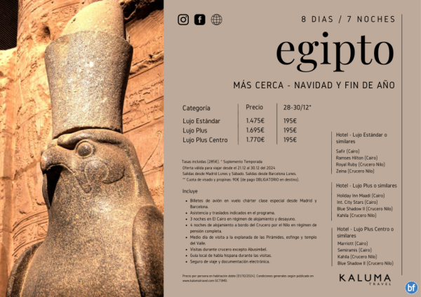 Egipto Ms Cerca - Especial \-Navidad y Fin de Ao\- - Salidas desde Barcelona y Madrid desde 1.475 € 