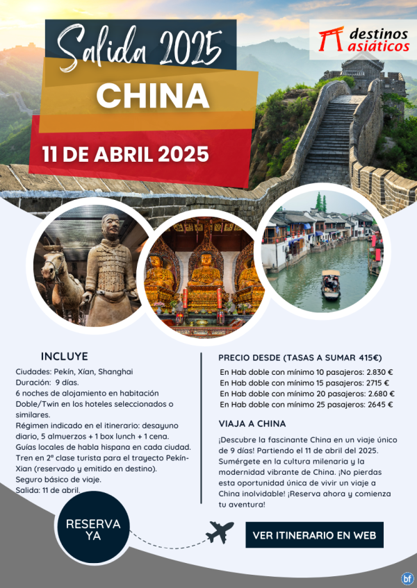 CHINA Salida Especial Semana Santa. 9dias. Precio desde 2645 € incluidas tasas