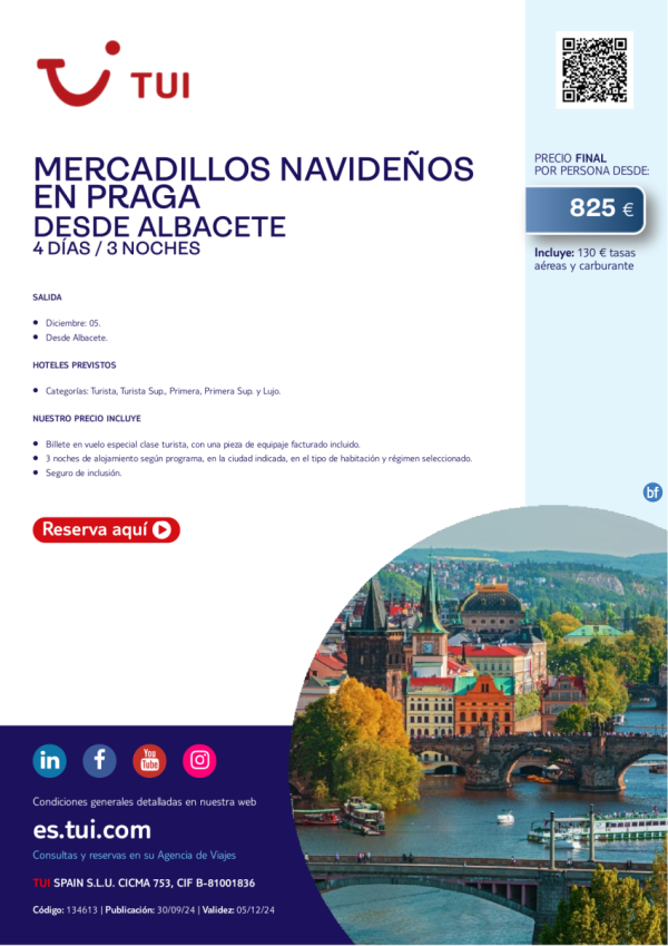 Mercadillos Navideos en Praga. 5 d / 4 n. Salida 05 dic desde ABC desde 825 € 