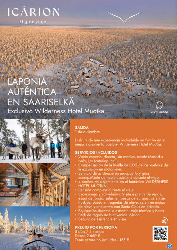 Laponia Autntica en Saariselk. Exclusivo Wilderness Hotel Muotka