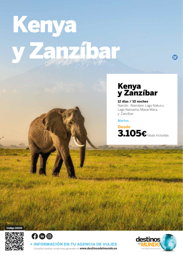 NOVIOS ??Kenya y Zanzbar 12 d / 10 n desde 3105 € ??