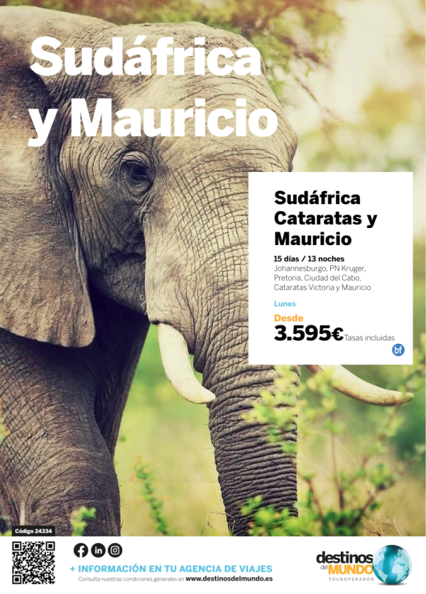 ??Sudfrica Cataratas y Mauricio 15 d / 13 n desde 3595 € ??NOVIOS