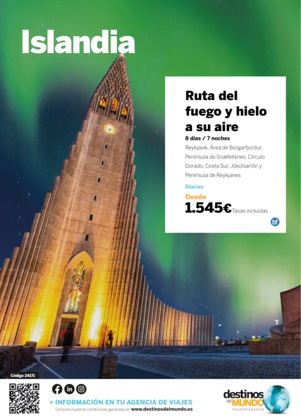 ???? Islandia: Ruta del fuego y hielo a su aire 8d / 7n desde 1545 € salidas: diarias ????