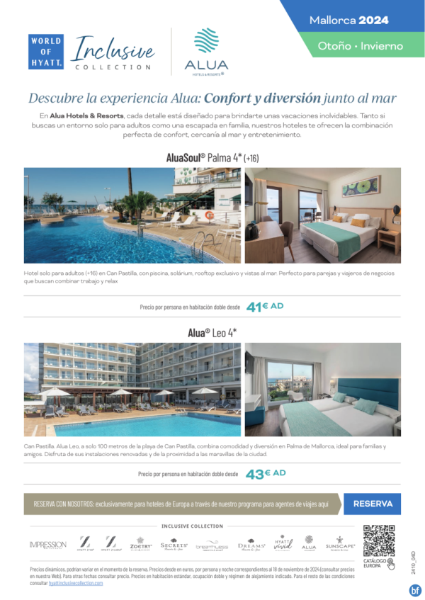 Mallorca en Otoo: Confort y diversin frente al Mar con ALUA Hotel & Resorts - Desde 41 € 