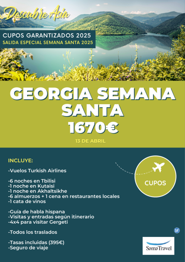 \-GEORGIA Semana Santa\-: Circuito de 7 das [Cupos y precios garantizados] - Salida13ABR **desde 1.670 € **