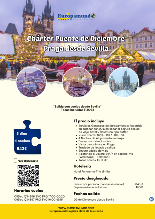  Chrter Puente de Diciembre Praga desde Sevilla desde 843 € 