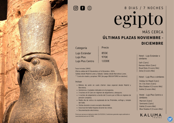 Egipto Ms Cerca \-Ultimas Plazas\- - Salidas Noviembre y Diciembre desde 855 € 