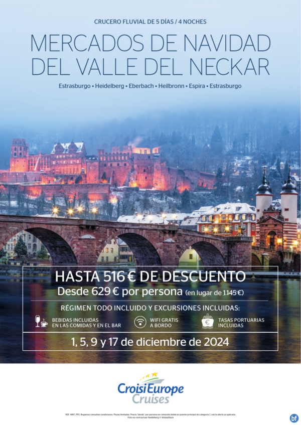 Hasta 516 € DTO. - crucero fluvial Mercados de Navidad en el valle del Neckar - 5 das - rgimen todo incluido