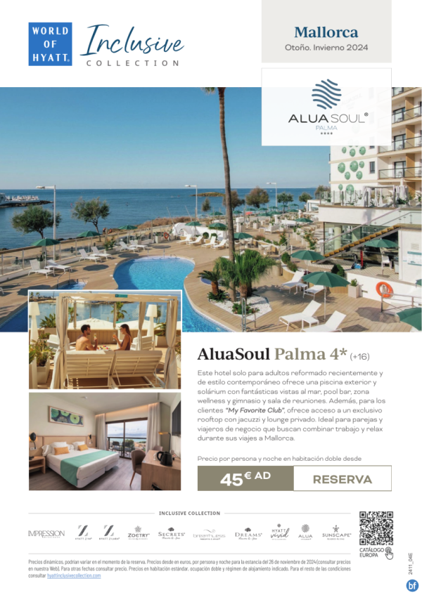 AluaSoul Palma 4*: Escapada Exclusiva Solo Adultos en Mallorca desde 45 € por Persona