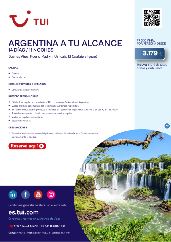 Argentina a tu alcance. 14 das / 11 noches. Salidas diarias desde MAD desde 3.179 € 