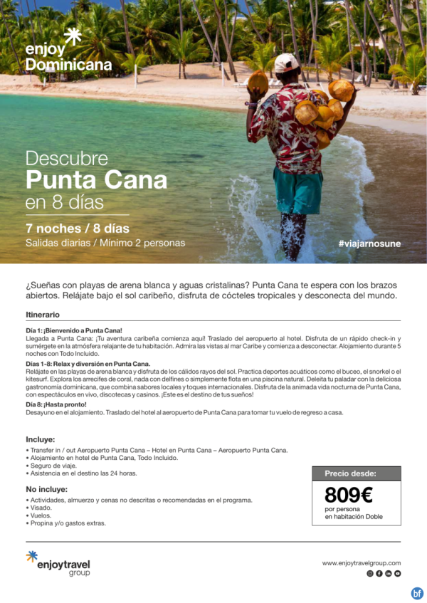 Descubre Punta Cana en 8 das desde 809 € 