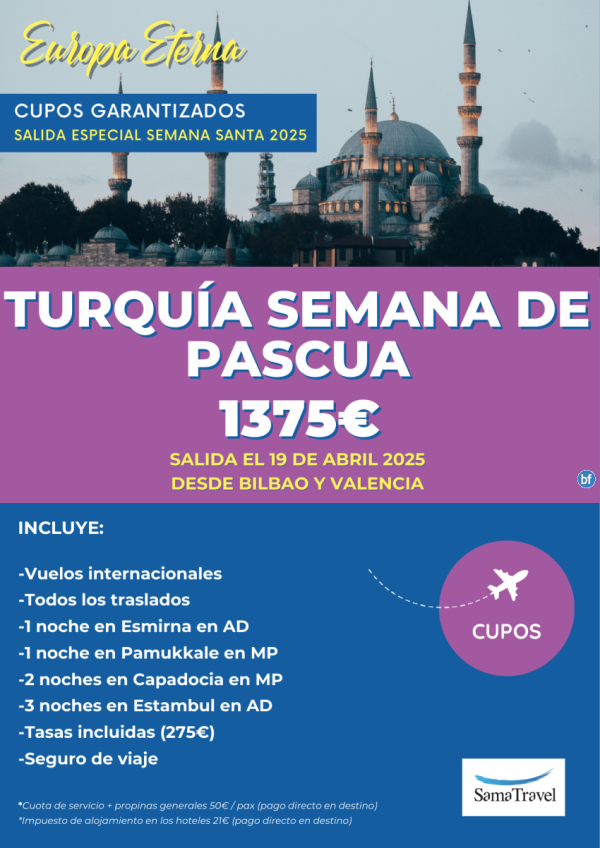 \-Turqua Semana de Pascua\- [Circuito 8 das  Cupos y precio garantizado] Salida 19 ABR - BIO/VLC *desde 1375 € *