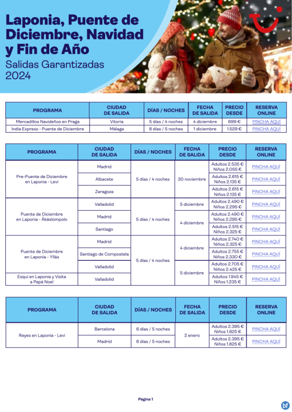 Laponia, Puente de Diciembre, Navidad y Fin de Ao. Salidas Garantizadas 2024 desde 699 € 