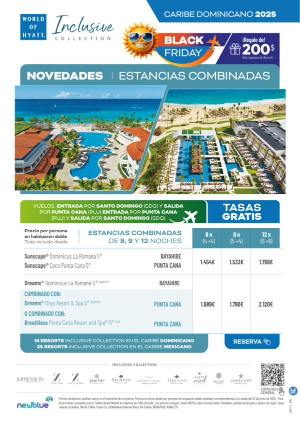 Black Friday: Tasas Gratis - Combina Bayahibe con Punta Cana 8,9 o 12 Noches - 200$ en Cupones Resort