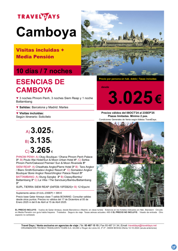 Encantos de Camboya - 10 das de viaje desde MAD/BCN a partir de 3.025 € 