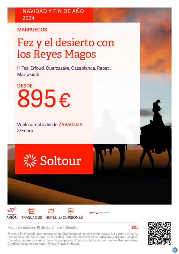 Fez y el desierto con los Reyes Magos (Marruecos) Especial Reyes, salida 3 Enero desde Zaragoza